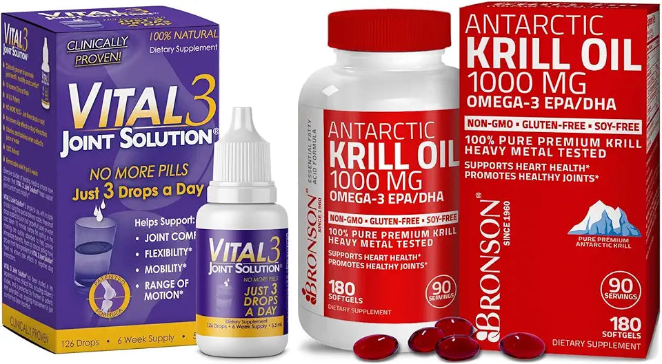 Liquid Knee Relief + Antarctic Krill Oil 1000 mg with Omega-3s D488847