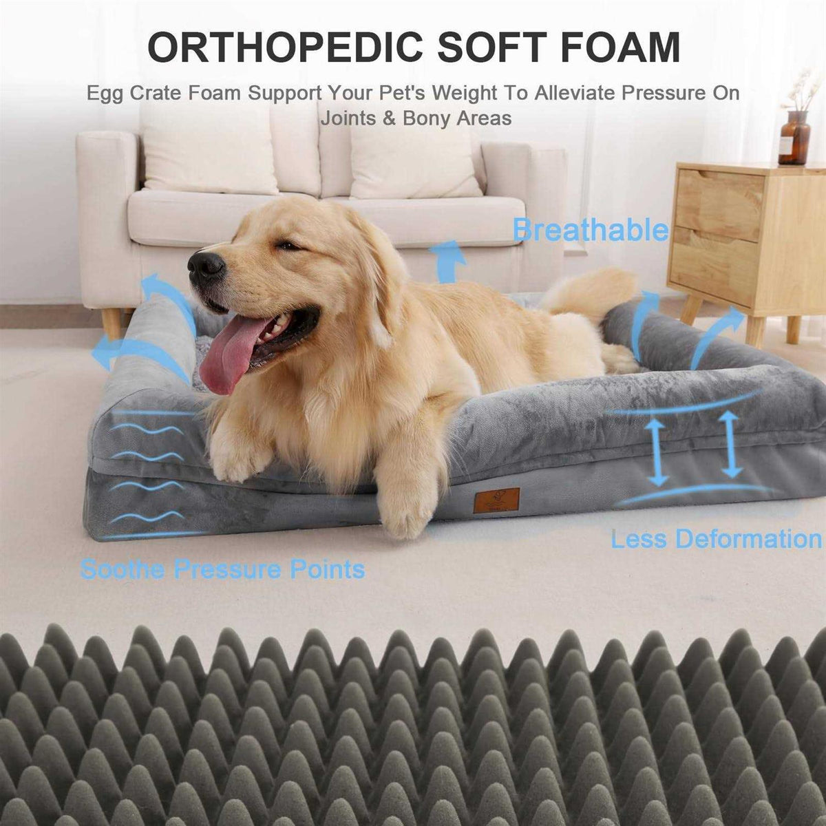 Washable Dog Bed with Removable Cover H62573