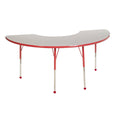 36in x 72in Half Moon Adjustable Activity Table Grey/Red C622
