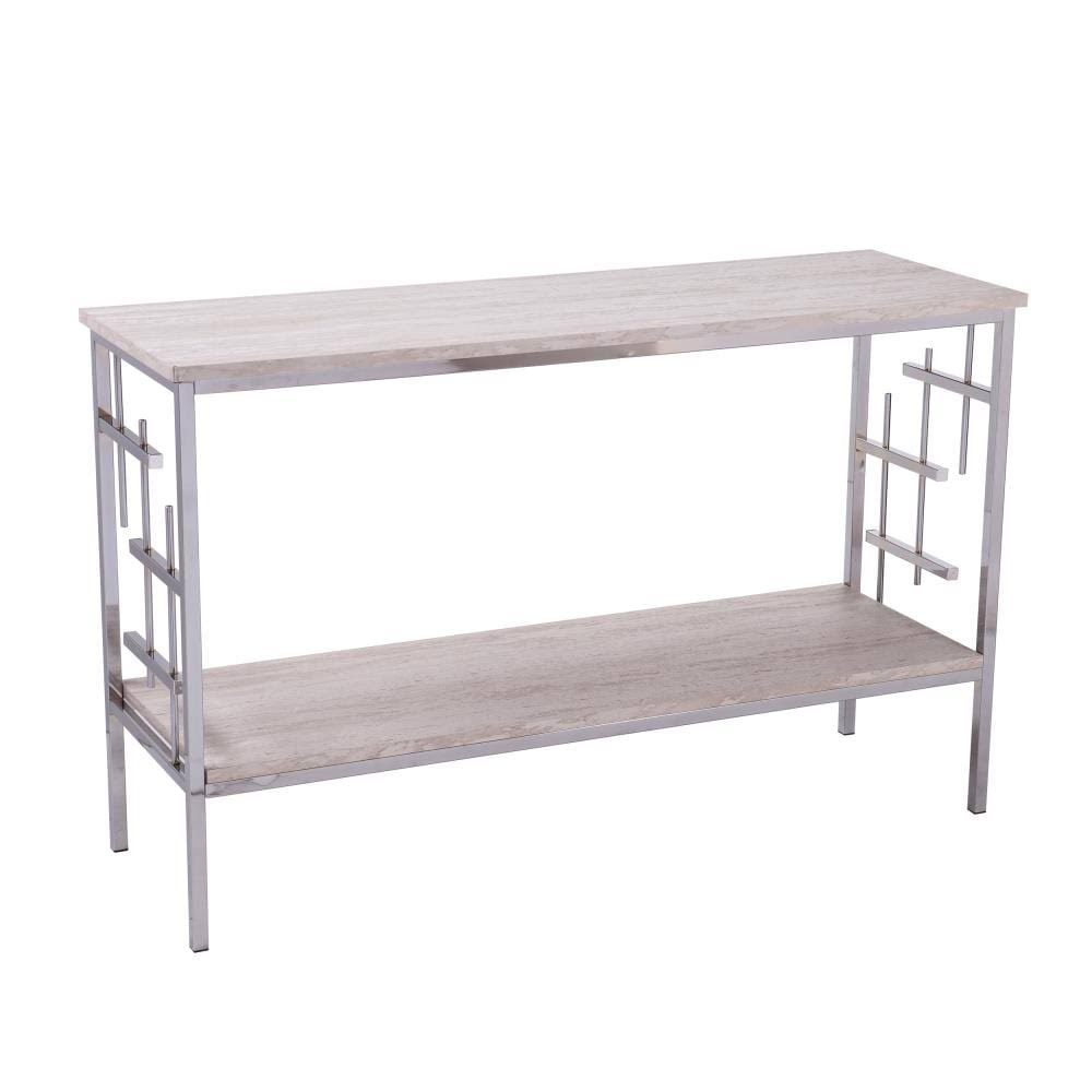 Faux Travertine Marble Console Table A90052
