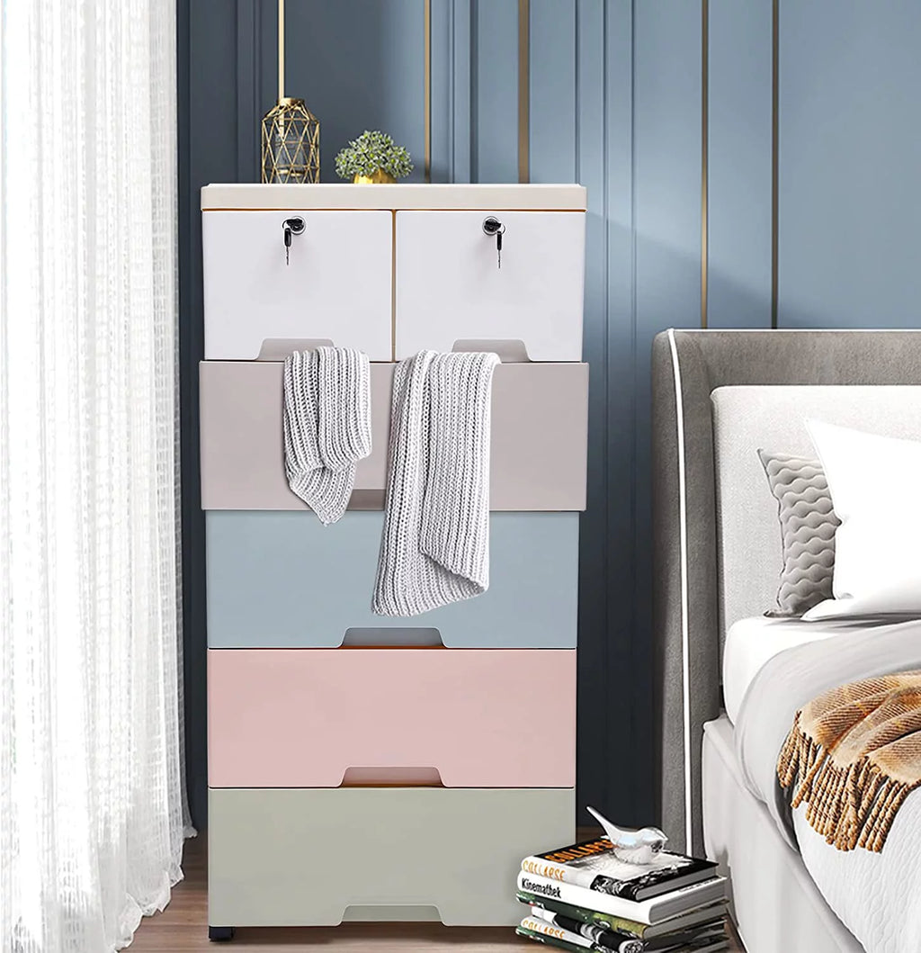 Plastic 6 Drawers Tall Dresser B58548