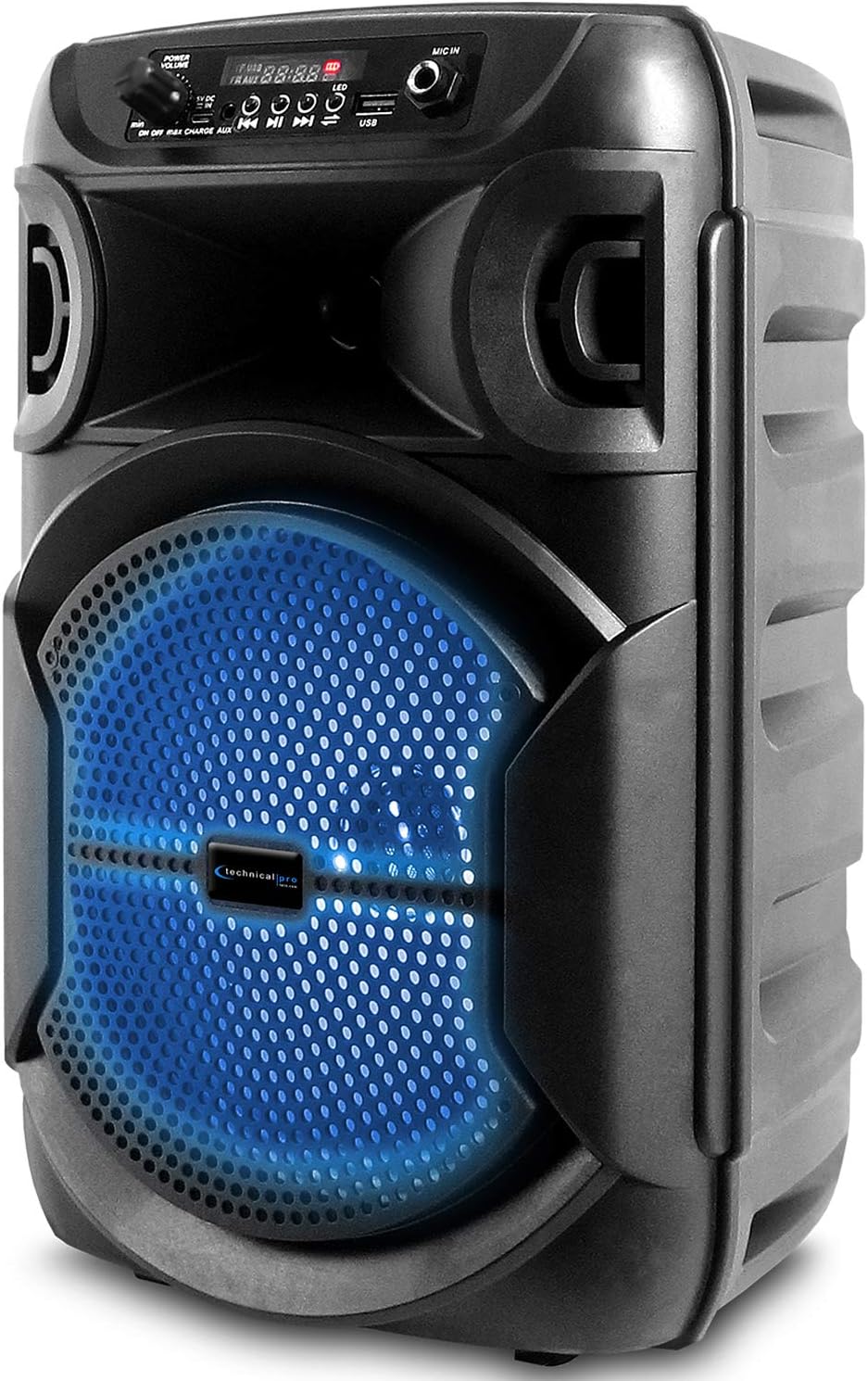8 Inch Bluetooth Speaker with Woofer and Tweeter, Black Q968098