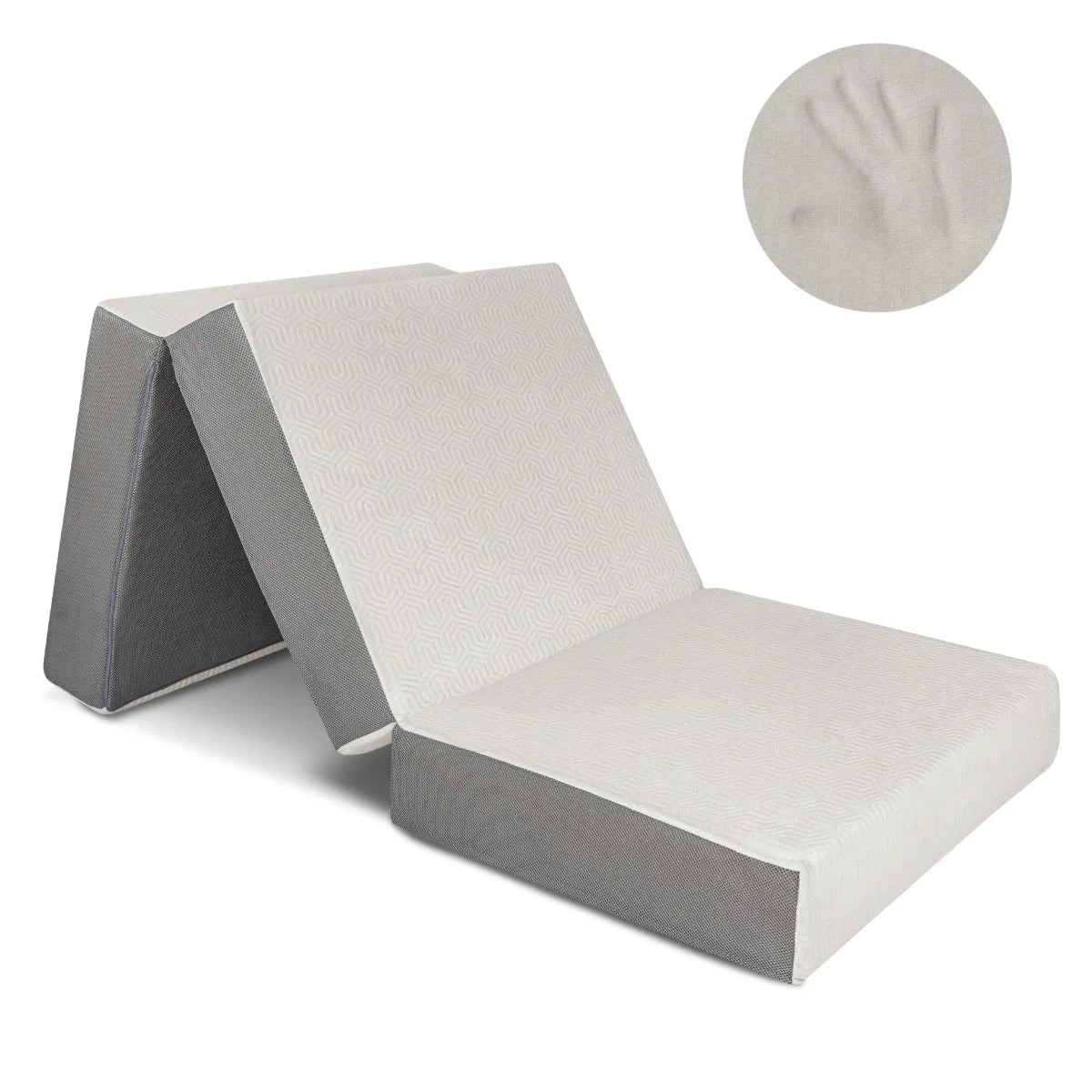 6-Inch Memory Foam Tri Folding Mattress with Removable Cover C2647