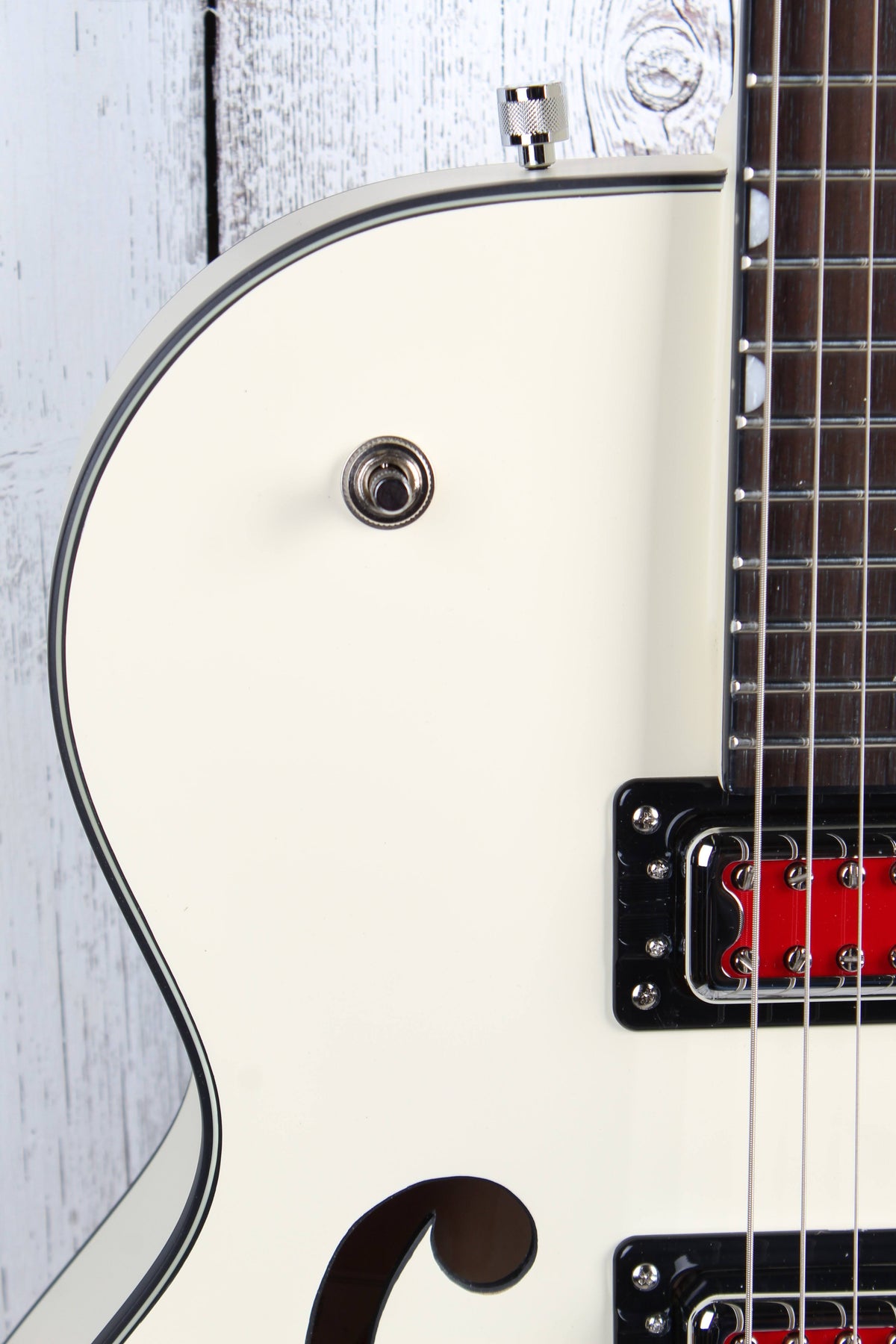 Matte Vintage White Hollow Body Electric Guitar U4432
