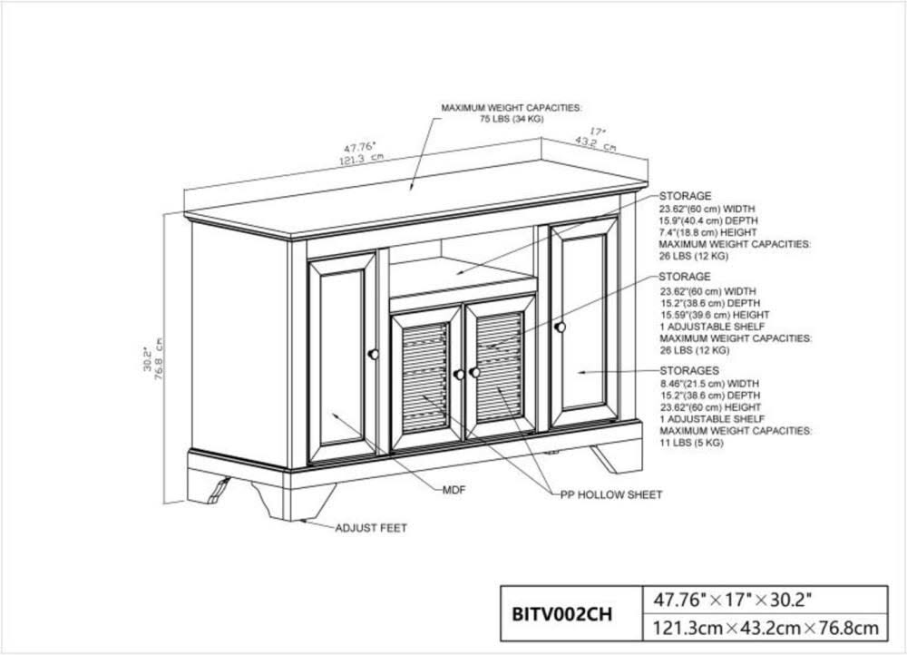Cherry TV Stand S731