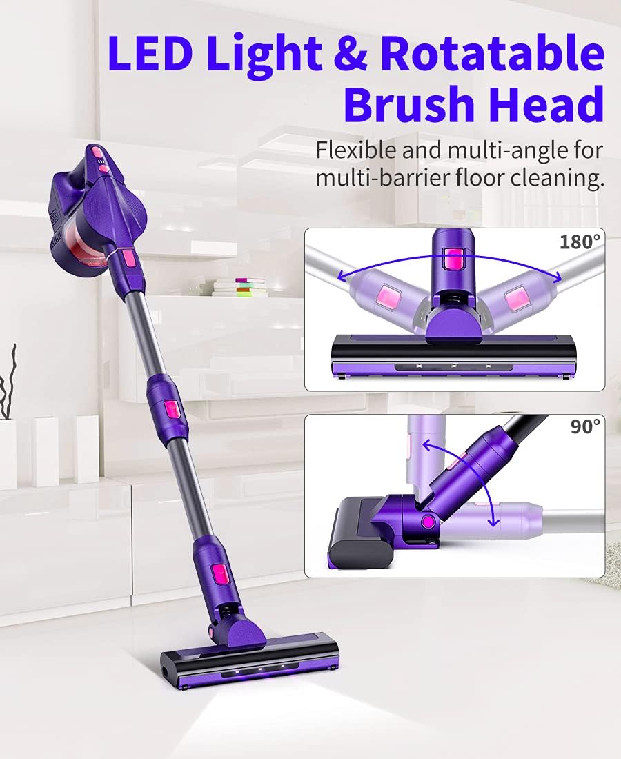 Cordless Vacuum Cleaner 24Kpa 40 min 250W Purple K965