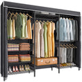 Black Portable Closet Wardrobe Y41930