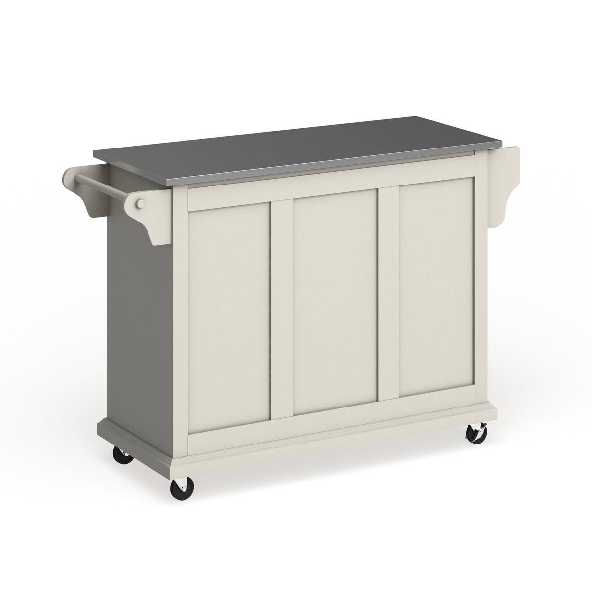 White Finish Stainless Steel Top Kitchen Cart and Island L33305