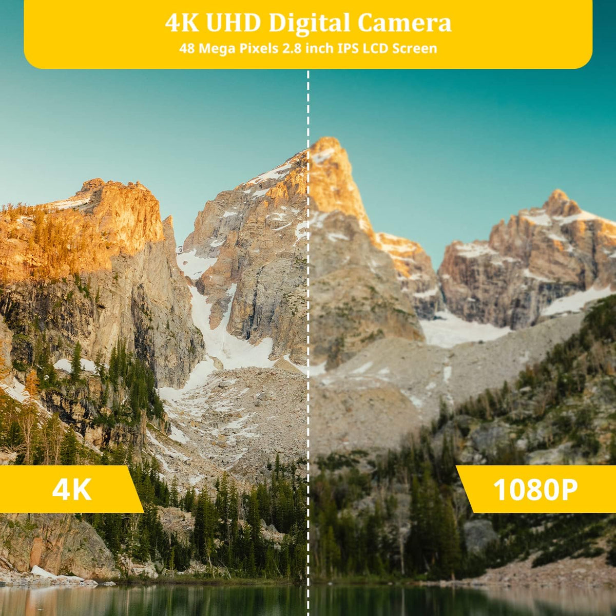 4K 48MP Portable Pocket Camera with Charger Dock, 2.8 LCD Screen, Pack of 2 M5775