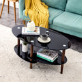 Oval 3-Tier Glass Coffee Table H9688