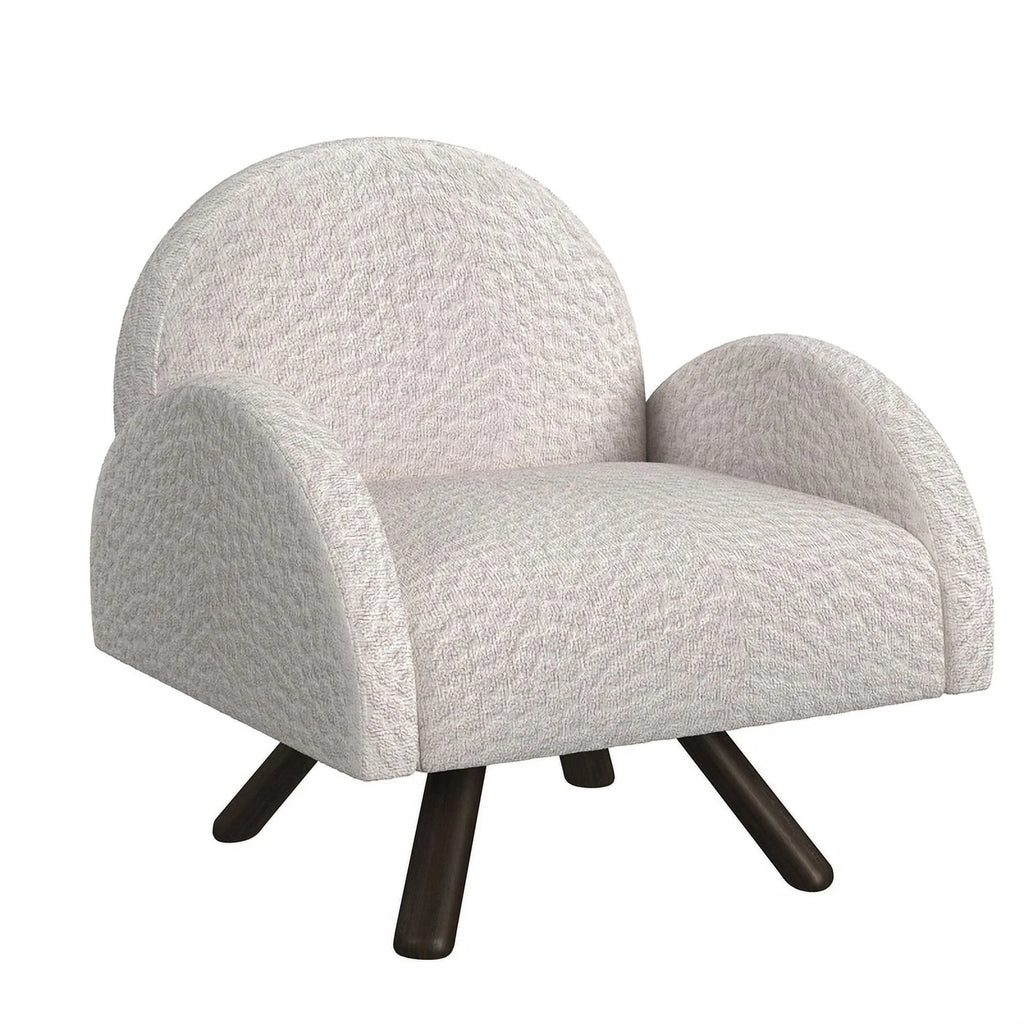 Beige Accent Chair with Wood Frame P5582