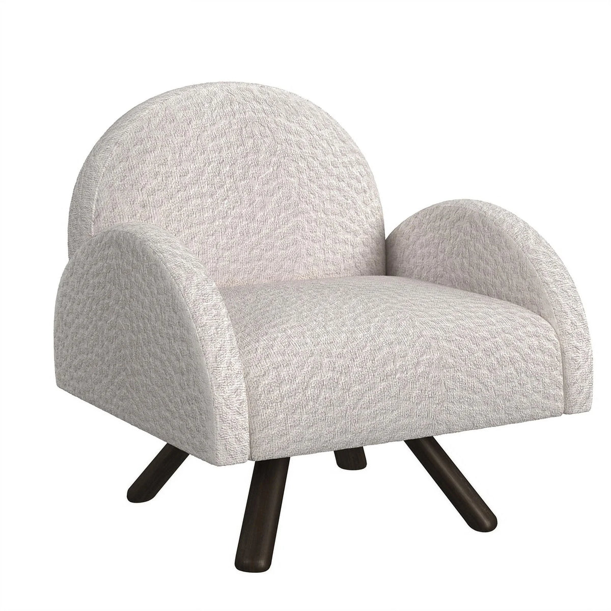 Beige Accent Chair with Wood Frame P5582