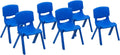 Blue Plastic Stackable Kids Chairs, 4 Pack, 11 inch Seat Height G850