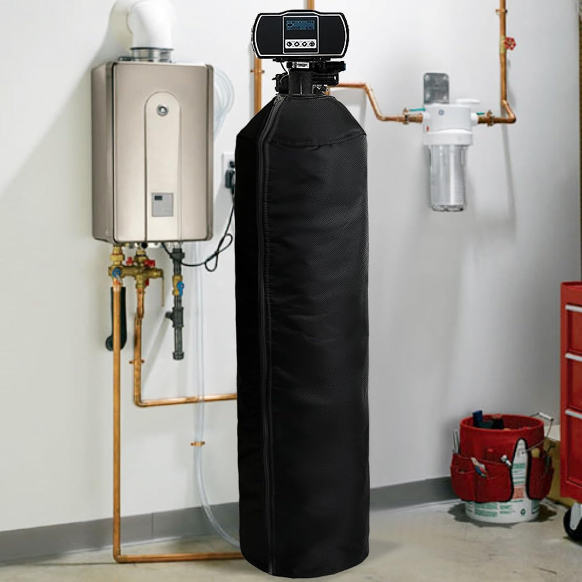 13x54 Black Insulated Water Softener Tank Cover C4704