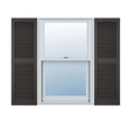 Custom Cathedral Top Center Mullion Open Louver Shutters with Shutter-Loks Per Pair E170
