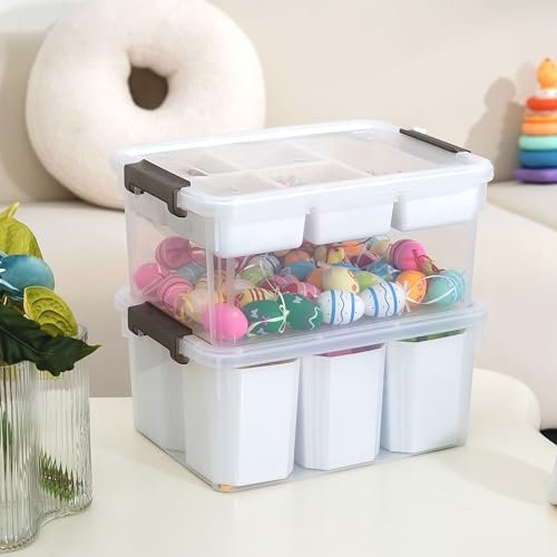17 QT Plastic Storage Box with Removable Tray U761