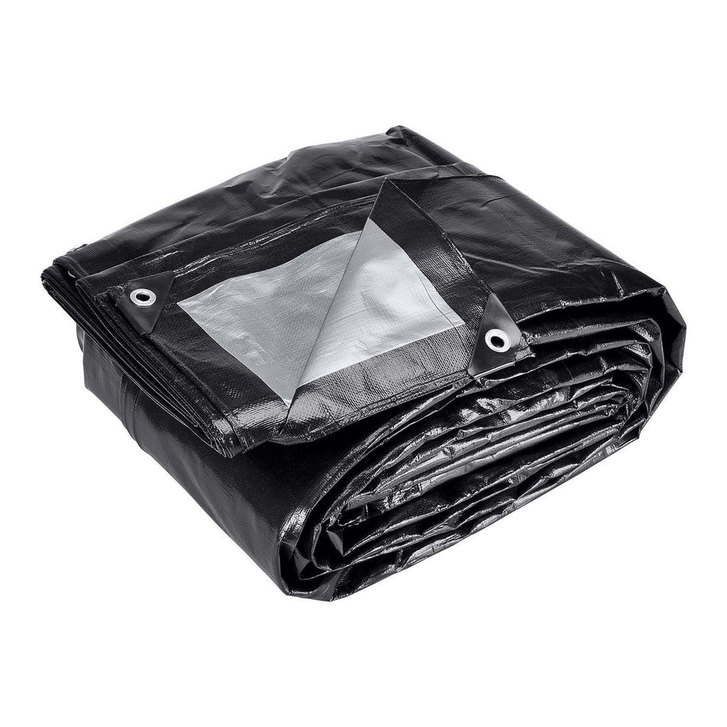 18 ft. x 24 ft. Silver and Black Weather-Resistant Tarp A8599