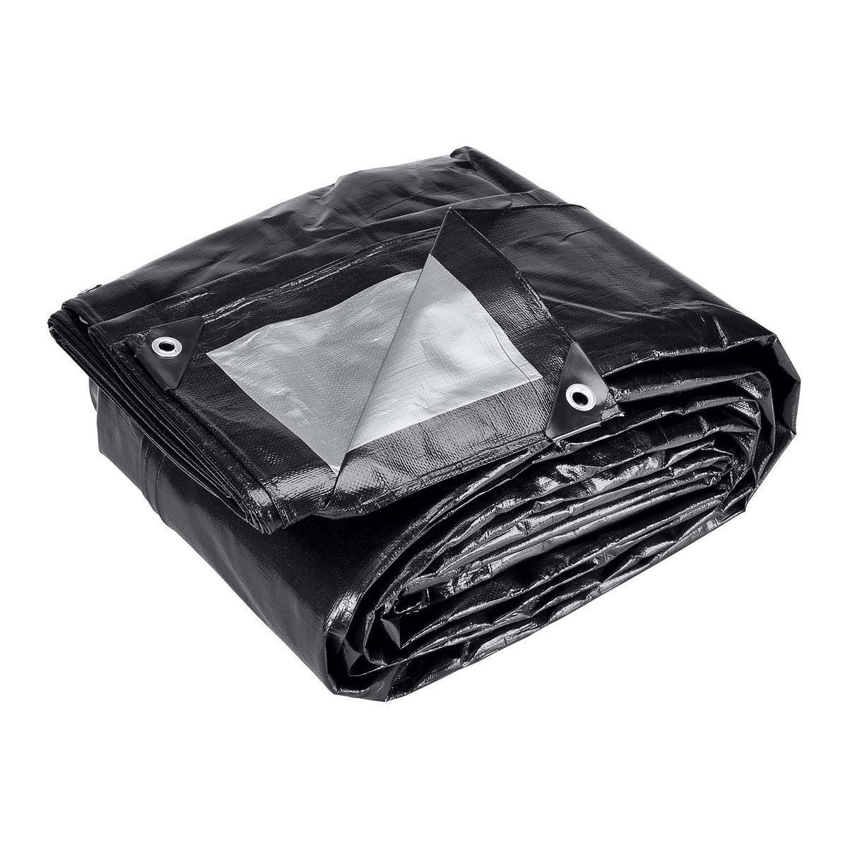 18 ft. x 24 ft. Silver and Black Weather-Resistant Tarp A8599
