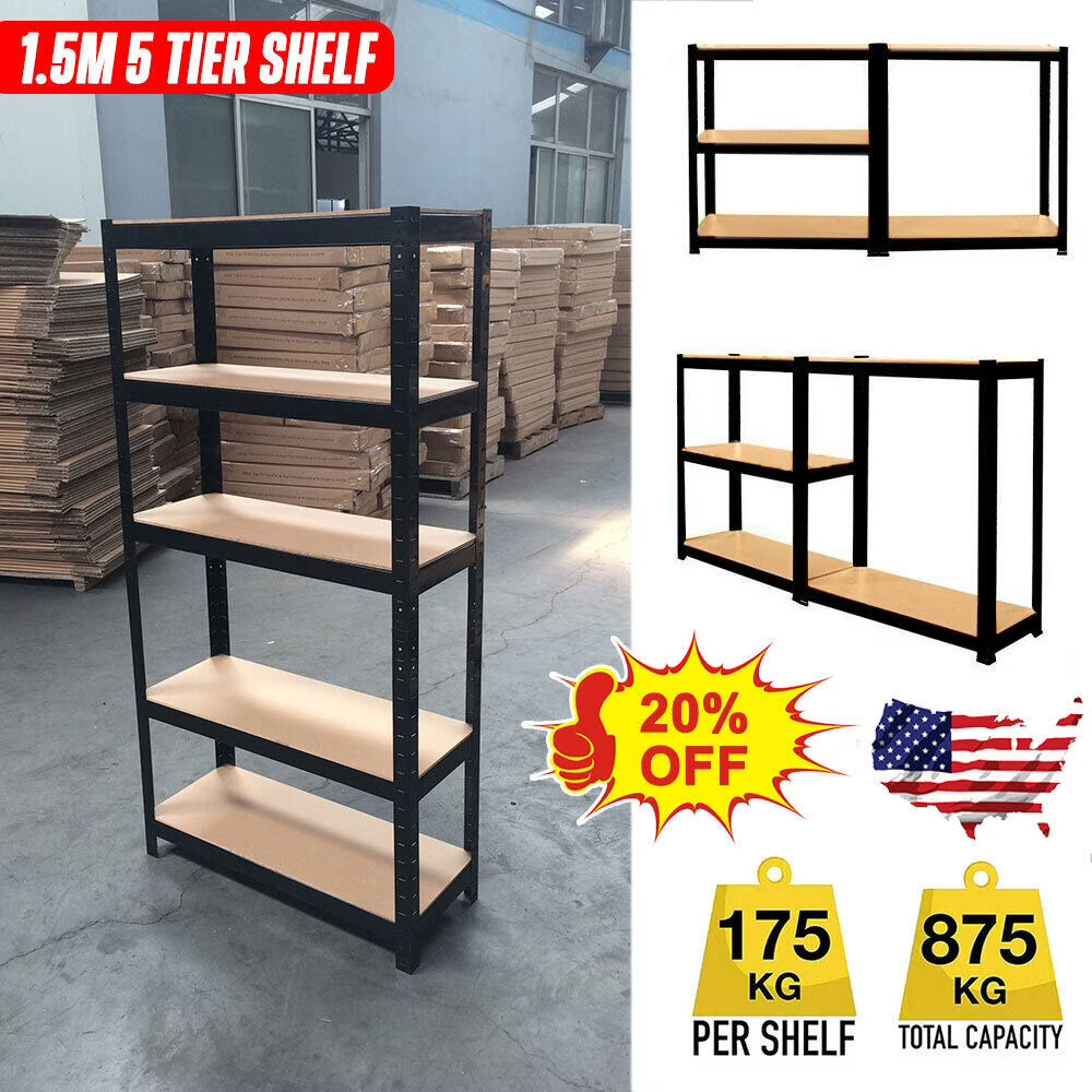 150 x 70 x 30cm 5 Tier Boltless Garage Shelving Unit E54123