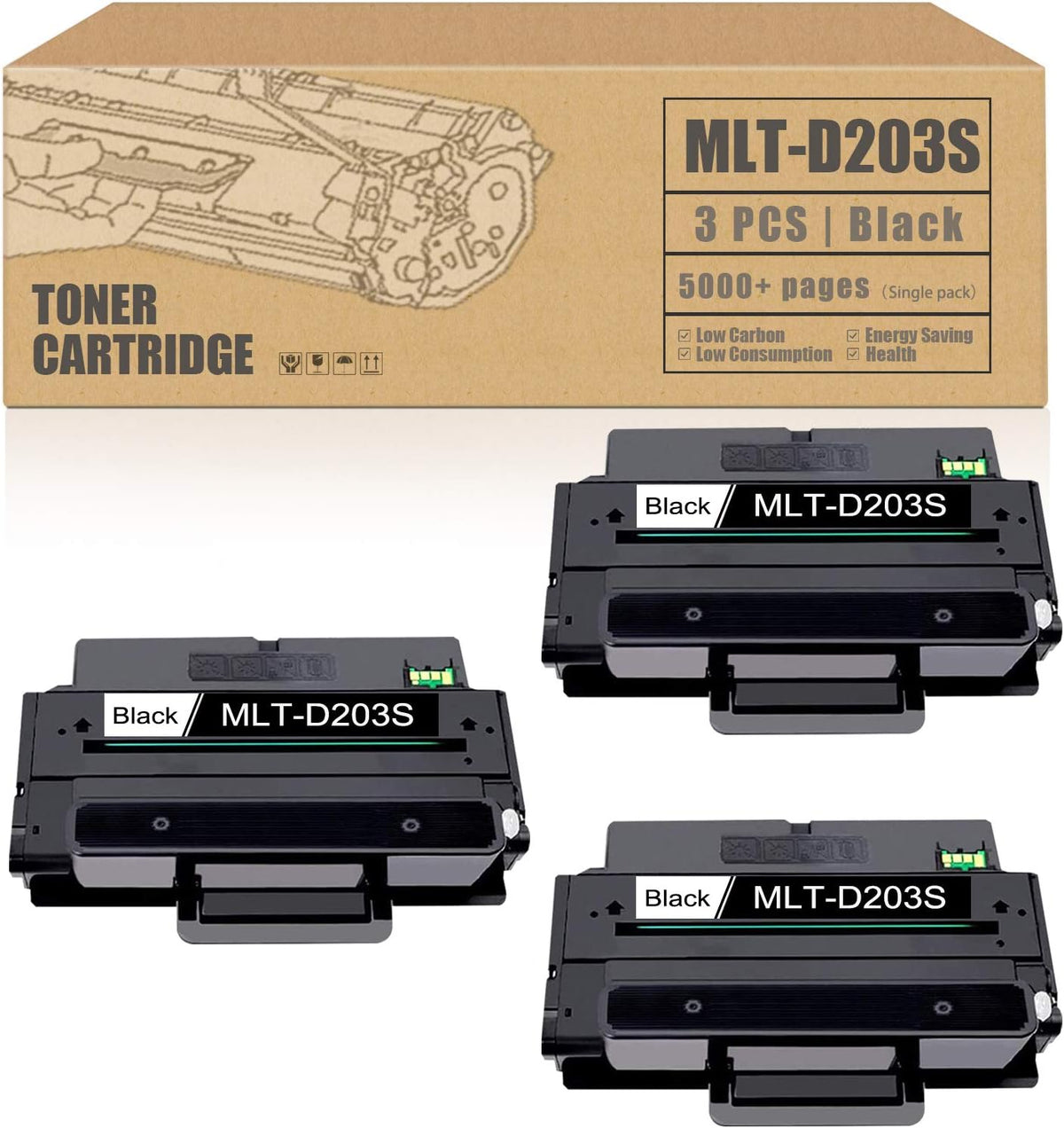 3 Pack Black Compatible Toner Cartridge I688434