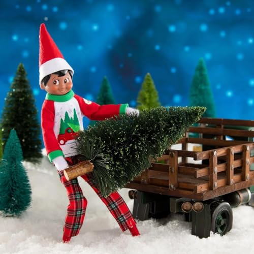Blue Eyed Girl Scout Elf Box Set with Tree Farm PJs Accessory P5369
