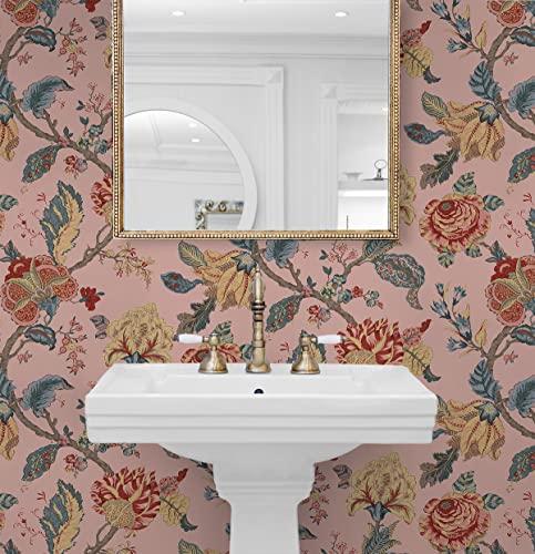 Victorian Jade Floral Peel and Stick Wallpaper Y4565