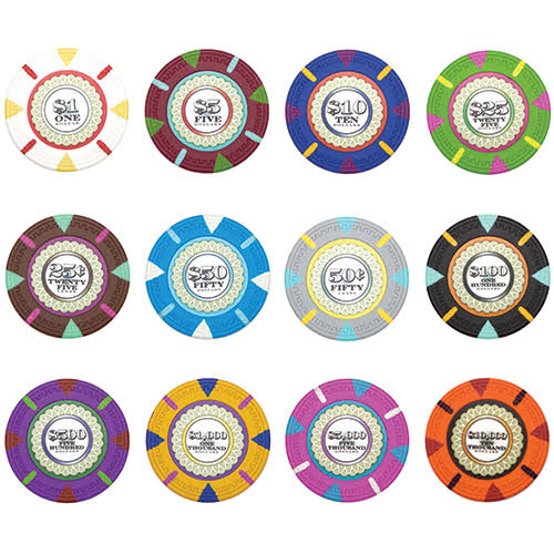 200ct Clay Gaming Chip Set in Carousel S8400