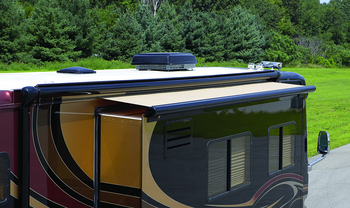 Black Solid RV Slide-Out Automatic Awning R41064