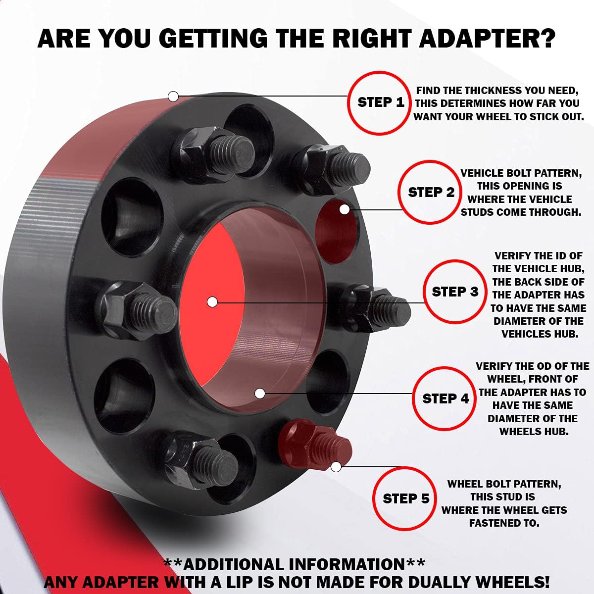 Wheel Adapters 5x4.50 to 5x4.50 Hub Centric 70.50mm Billet Aluminum 1" Thick Set of 2 Z650540