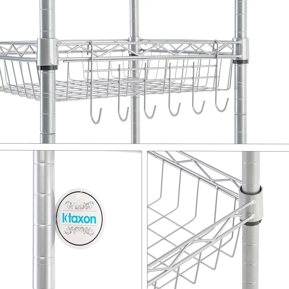 6 Tier Wire Storage Shelving Rack 265lbs Capacity I404159