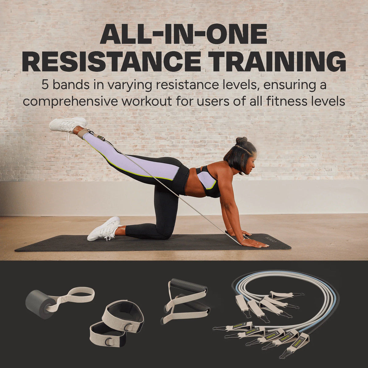 Resistance Bands with Handles, 5 Piece Band Set O4006