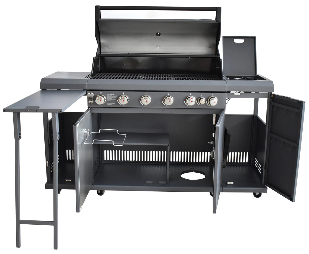 6 Burner Propane Gas Grill and Kitchen Island Z813133