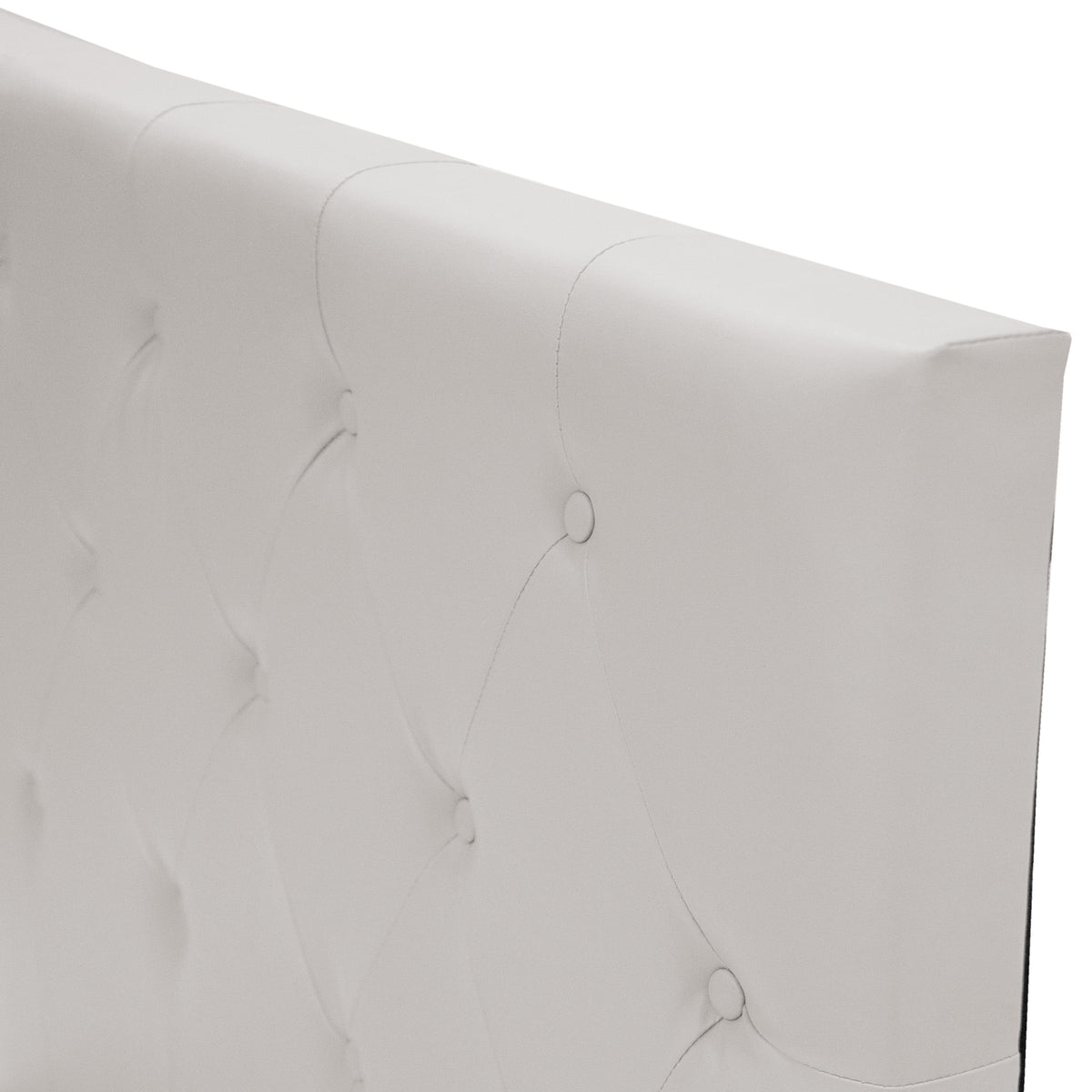 White Faux Leather Upholstered Twin Size Bed with Tufted Headboard H466