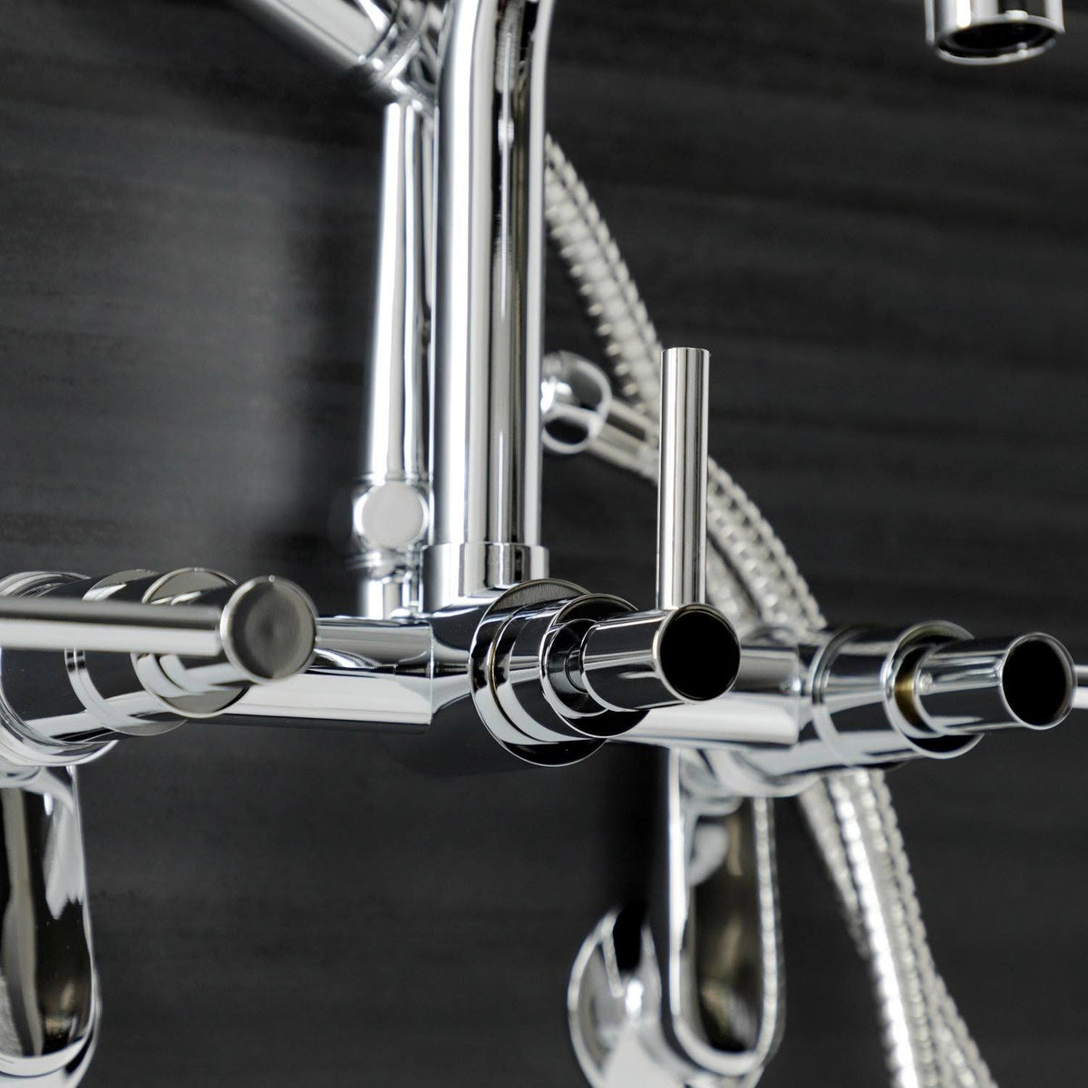 Brushed Nickel Wall Mount Clawfoot Tub Faucet X8967