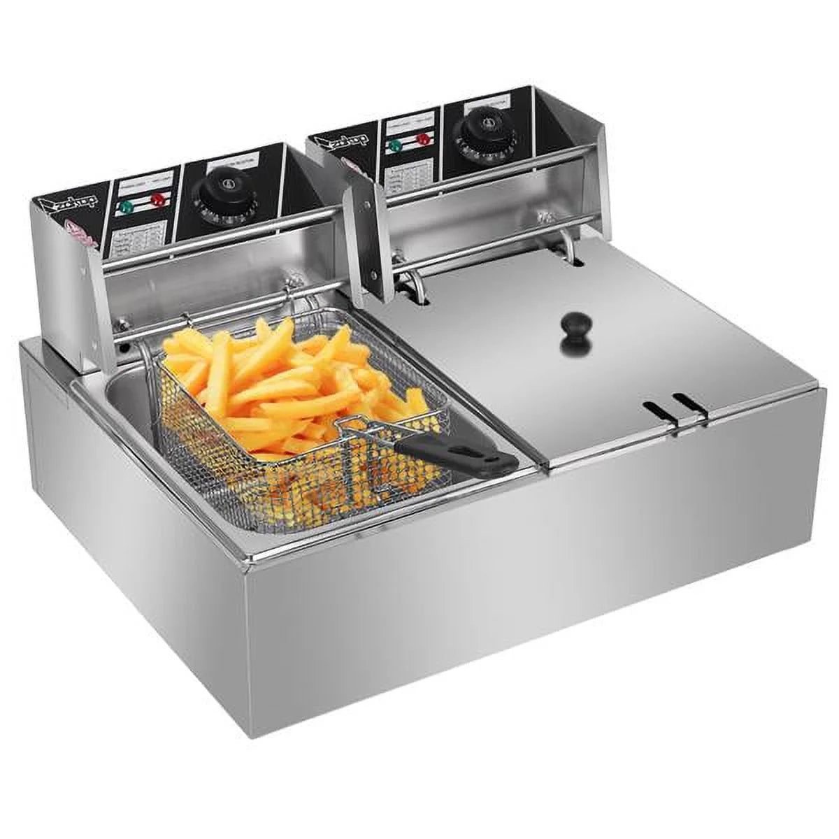 5000W 12L Dual Tanks Electric Deep Fryer with 2 Basket S7427