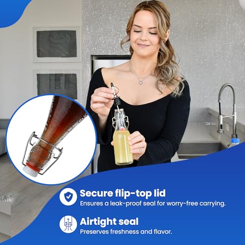 1 Liter Glass Flip Top Bottle Pack of 6 G1656