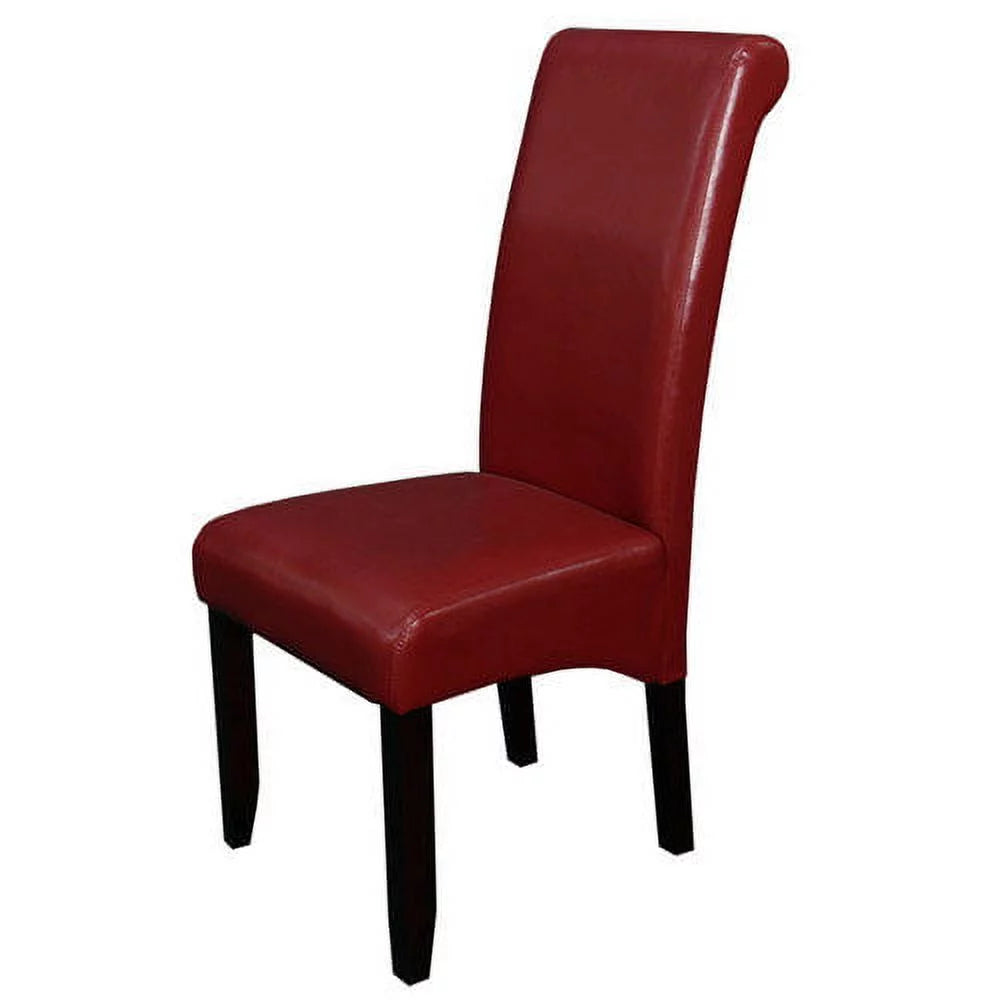 Brown Faux Leather Dining Chairs Set of 2 L322