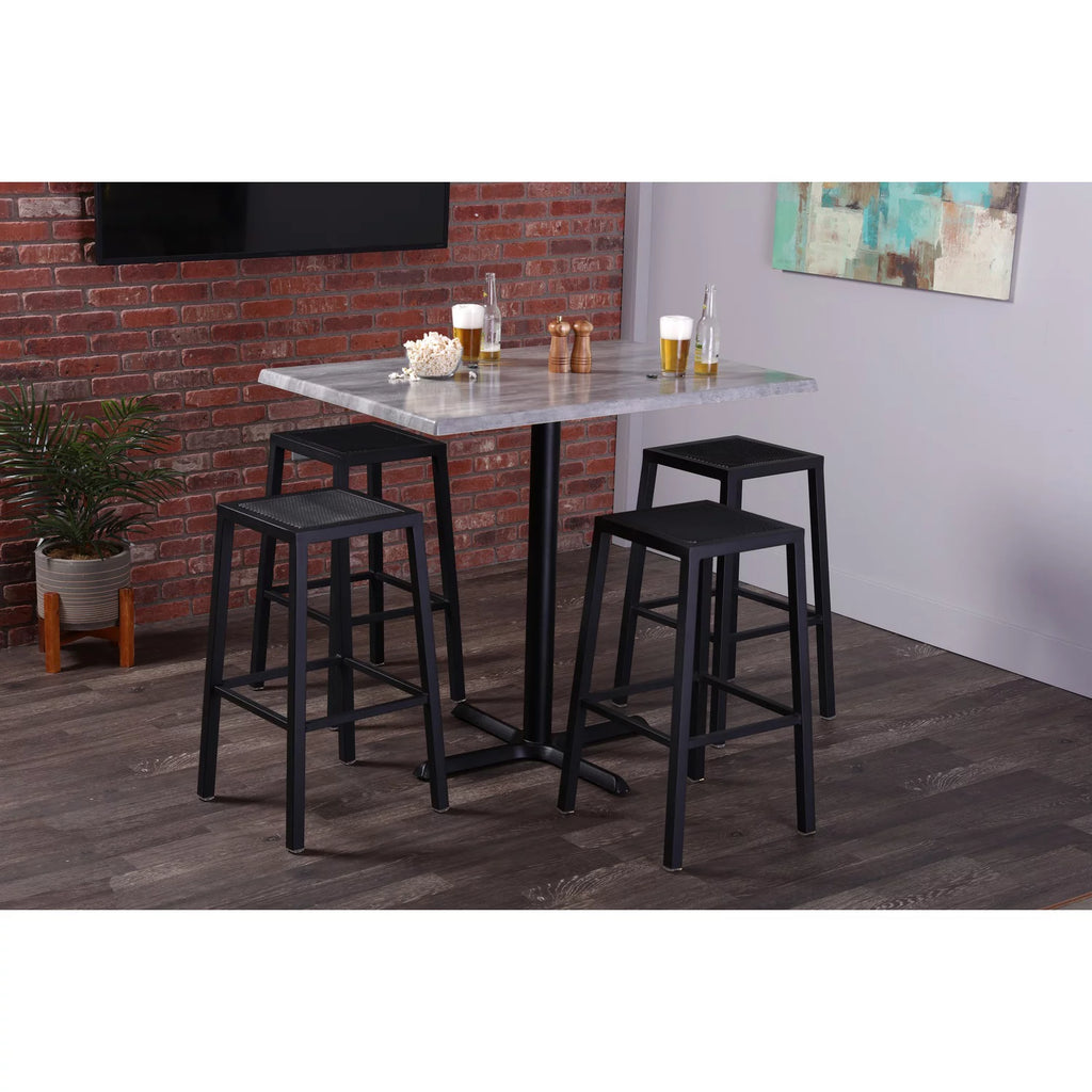 Black Round Base Rectangle Table T487