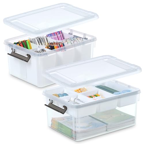 17 QT Plastic Storage Box with Removable Tray U761