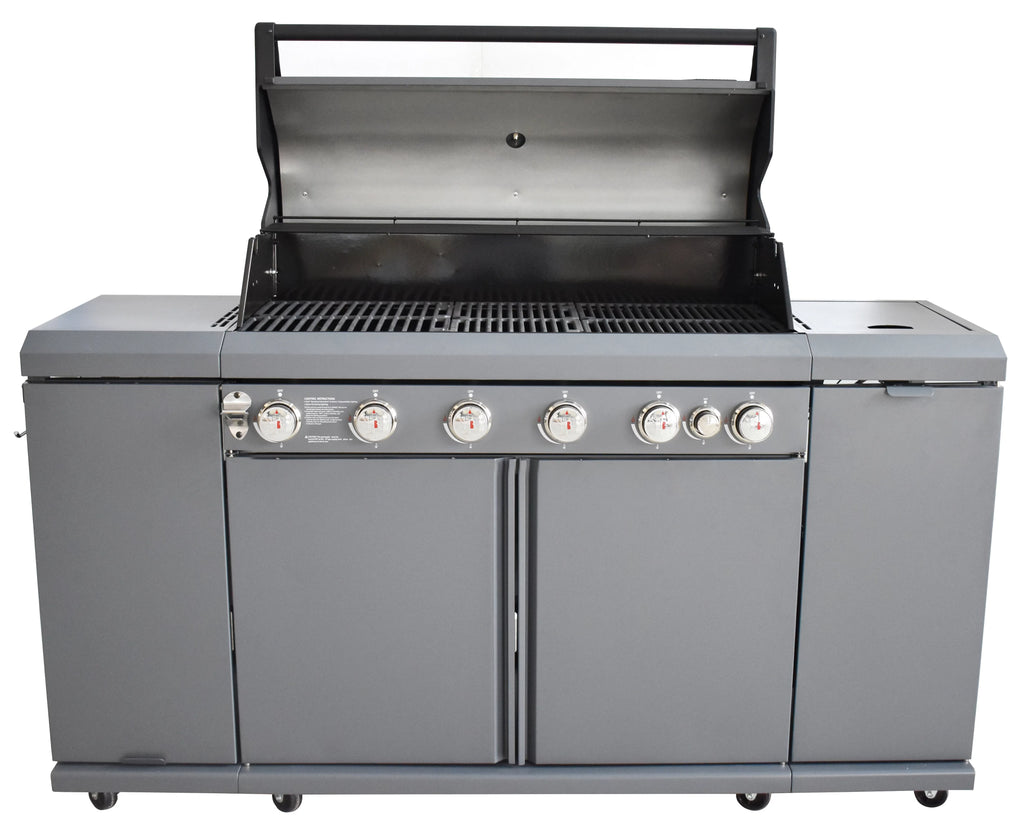 6 Burner Propane Gas Grill and Kitchen Island Z813133