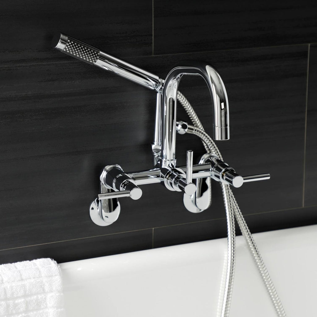 Brushed Nickel Wall Mount Clawfoot Tub Faucet X8967