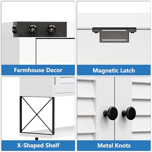 White Wall Mounted Medicine Cabinet with Towel Bar K245