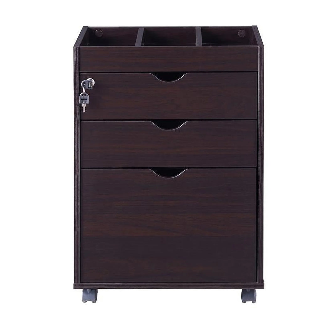 Cappuccino 3-Drawer Wood File Cabinet U51556