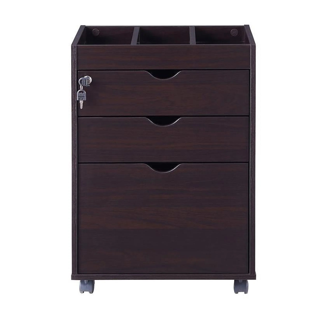 Cappuccino 3-Drawer Wood File Cabinet U51556