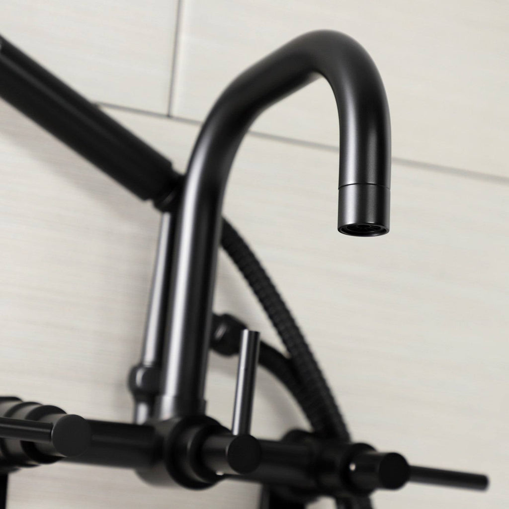 Brushed Nickel Wall Mount Clawfoot Tub Faucet X8967