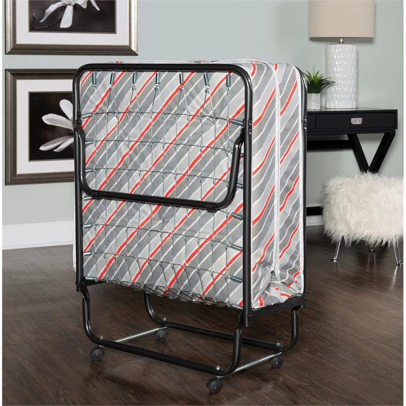 Folding Rollaway Guest Bed with 4 Innerspring Mattress V877