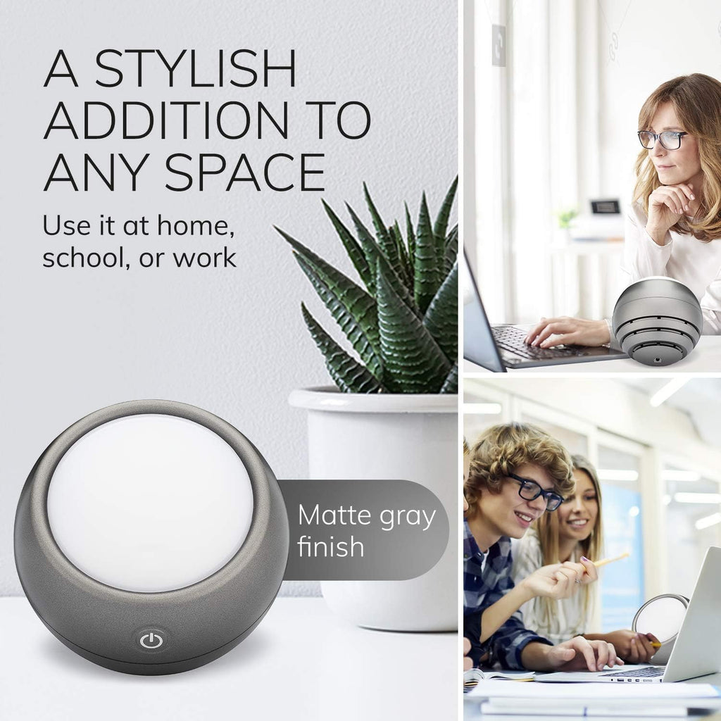 Light Therapy Lamp, UV-Free LED, 10,000 Lux, Full Spectrum, Light Grey I875