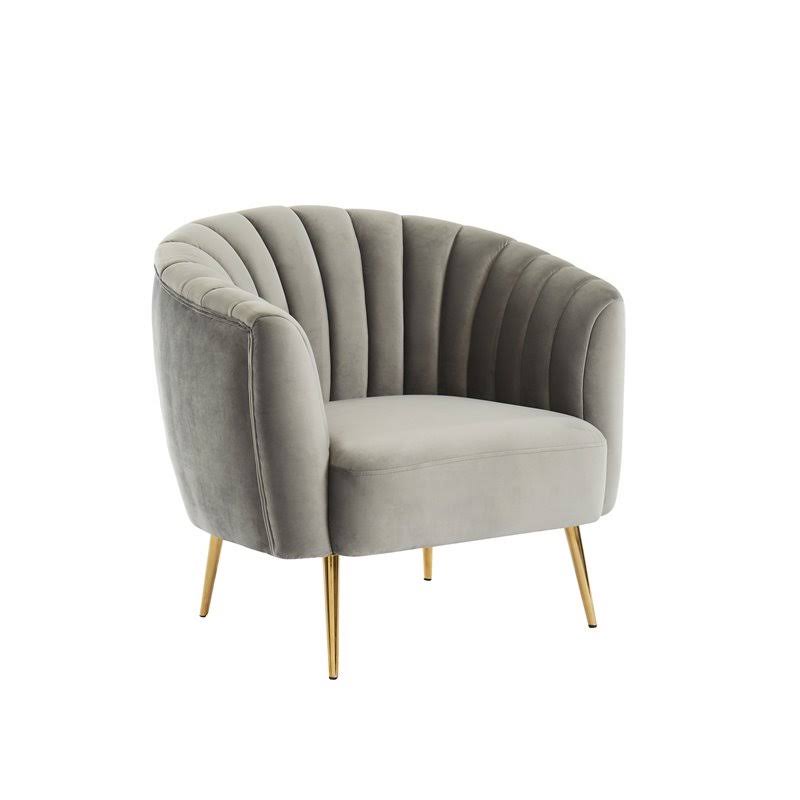 Gray Fabric Accent Chair L219