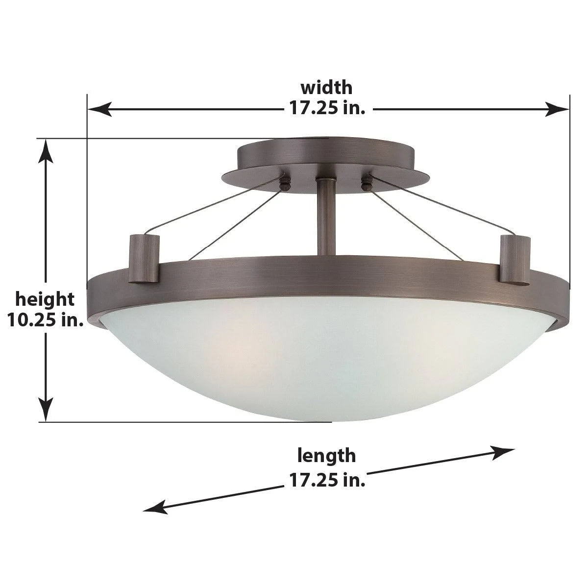 Suspended 3 Light Semi Flush Mount J109