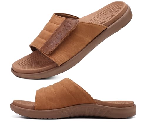 Mens Open Toe Athletic Sport Slides with Arch Support I34575